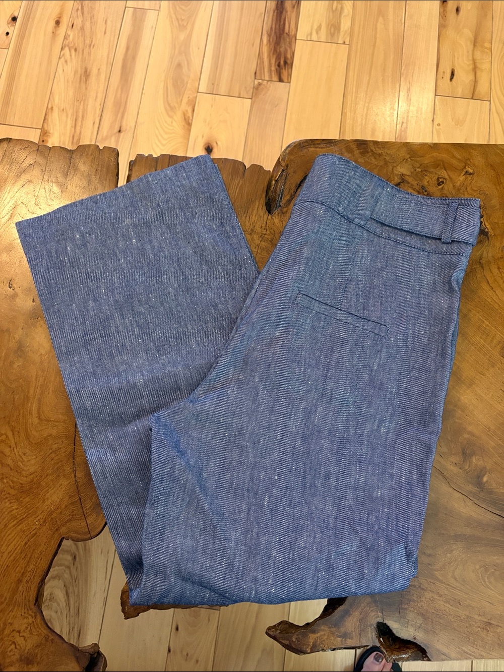 Veronica Beard Blue Chambray-Style Chinos
